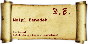 Weigl Benedek névjegykártya